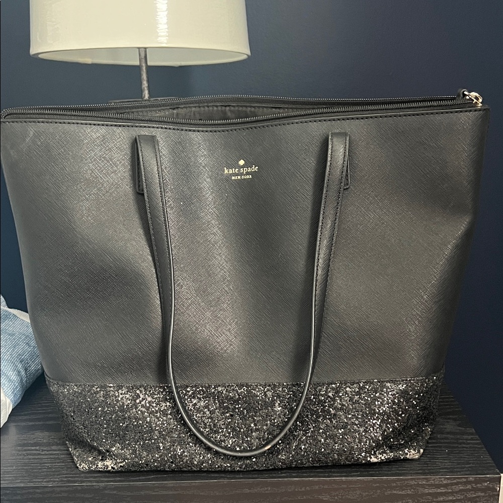 Kate Spade Black and Glitter Tote